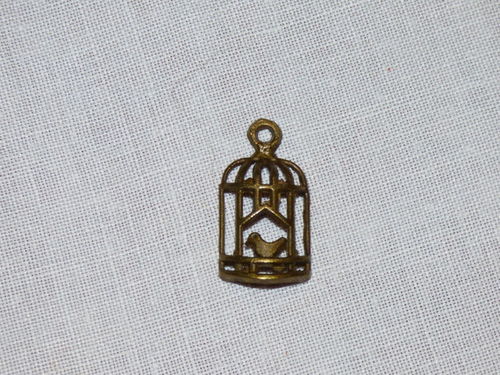 Charms cage oiseau couleur bronze ref SCB25013636