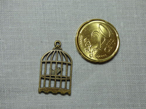 Charms Cage à oiseau couleur bronze ref 1
