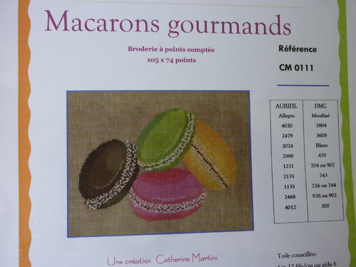 Fiche point de croix Macarons Gourmands ref CM0111